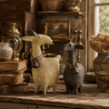 🔥 Holiday Celebration 50% OFF ✨-🐐Whimsical Farmhouse Goat Figurines Set of 2 for Cozy Rustic Home & Garden Decor 🌾