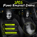 🚗 Funny Cartoon Car Headrest Covers – 2PCS Universal Fit for Fun Interior Style 😆