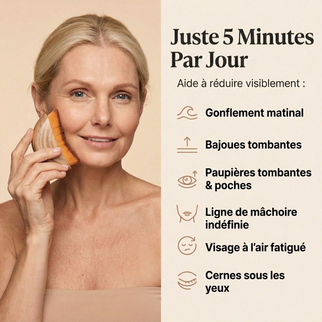 Brosse de Massage Lymphatique Visage — Sculptez, Dégonflez et Illuminez Votre Teint Naturellement