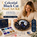 ๐๐โโฌ LAST DAY 49% OFF โ โจ Premium 3D Pearl Celestial Black Cat Window Hanging Kit | Luxury Flocked Canvas with Scratch-Resistant Non-Fading Pearl Beads DIY Handmade Moonlight Suncatcher Decor ๐ฎ๐