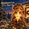 🎄 Last Day 50% OFF✨-🐮Baby Highland Cow Glowing Star Tree Topper for Magical Christmas Decor ✨
