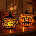 💡 Last Day 50% OFF✨-🎃 Tiffany-Style Pumpkin Halloween Decor for Elegant Glow & Spooky Seasonal Home Ambiance 🕯️