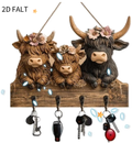 Rustic Highland Cow Wooden Hanging Ornament