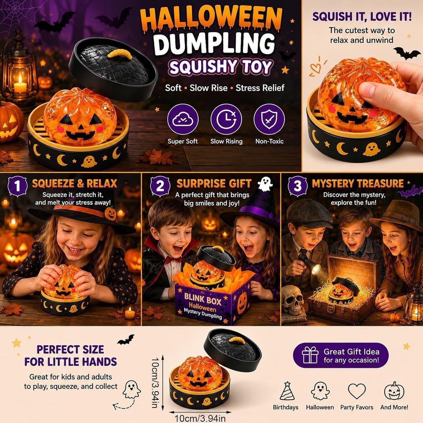 🔥LAST DAY 50% OFF - 🎃Cute Halloween Scary Ghost Maruko Squeeze Toy Set