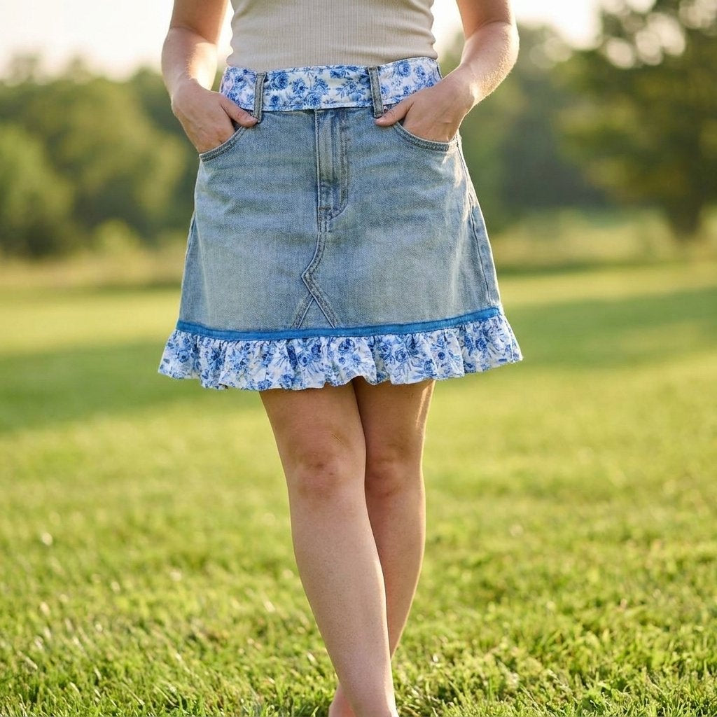 👖 Denim Echo Ruffle Apron