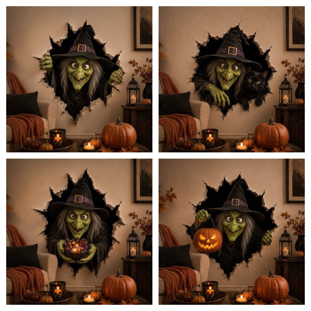 🧙‍♀️ Holiday Celebration 50% OFF 🎃-👻Halloween Break-In 3D Wall Decals for Spooky, Realistic & Fun  🎃
