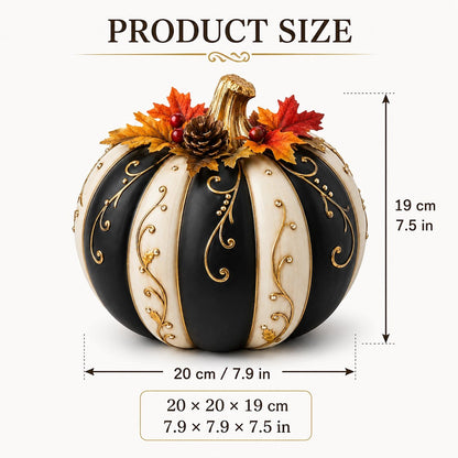 🔥 Last Day 50% OFF✨-Lighted Black & Ivory Pumpkin Decor with Remote