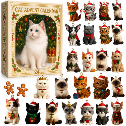 🐱 Holiday Celebration 50% OFF ✨-🎄 Cat Advent Calendar with 24 Cute Charms for Cat Lovers 🐱