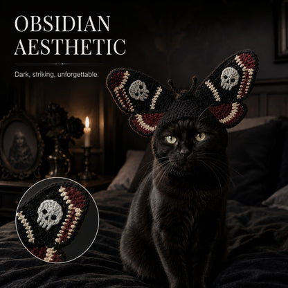 🥳HOT SALE💞50% OFF-🐱 Handmade Gothic Crochet Cat Hat for Cute, Unique & Spooky Style 🖤
