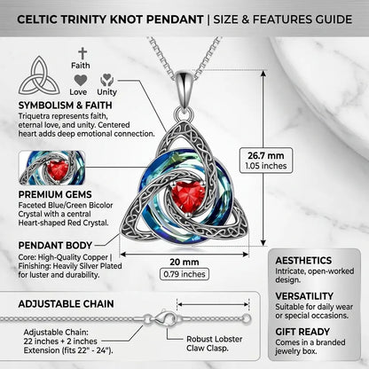 ✨ 50% OFF – Birthstone Celtic Trinity Knot Necklace – Silver-Plated Crystal Pendant Jewelry