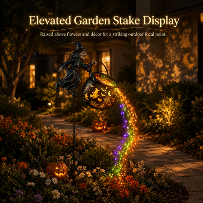 🧙‍♀️ Halloween Witch Cauldron Garden Light | Spooky Outdoor Decor for Yard & Pathway 🎃