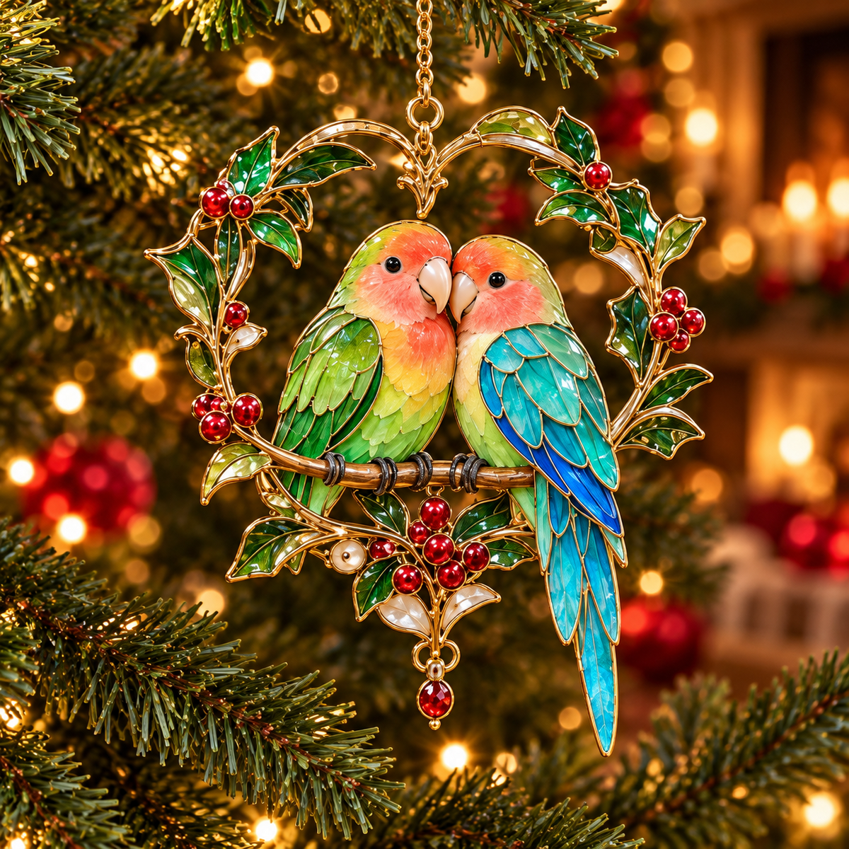 🦜 Holiday Celebration 50% OFF ✨-Colorful Tropical Parrot Christmas Ornaments Set of 6 🌴