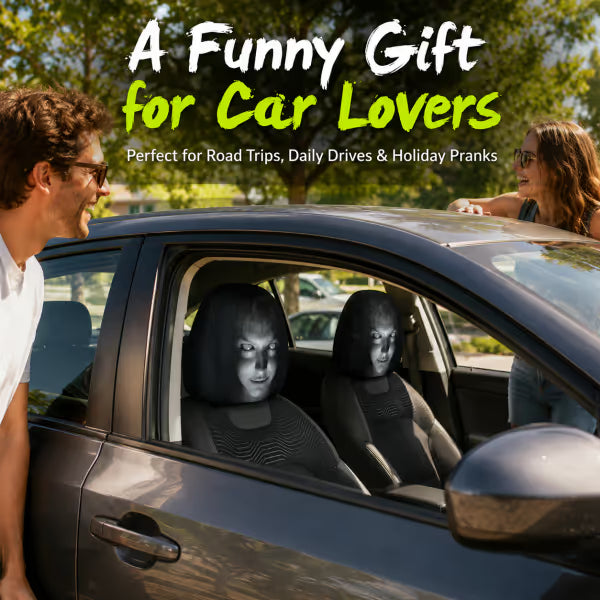 🚗 Funny Cartoon Car Headrest Covers – 2PCS Universal Fit for Fun Interior Style 😆