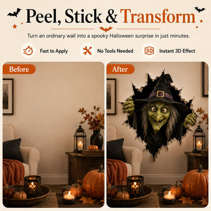 🧙‍♀️ Holiday Celebration 50% OFF 🎃-👻Halloween Break-In 3D Wall Decals for Spooky, Realistic & Fun  🎃