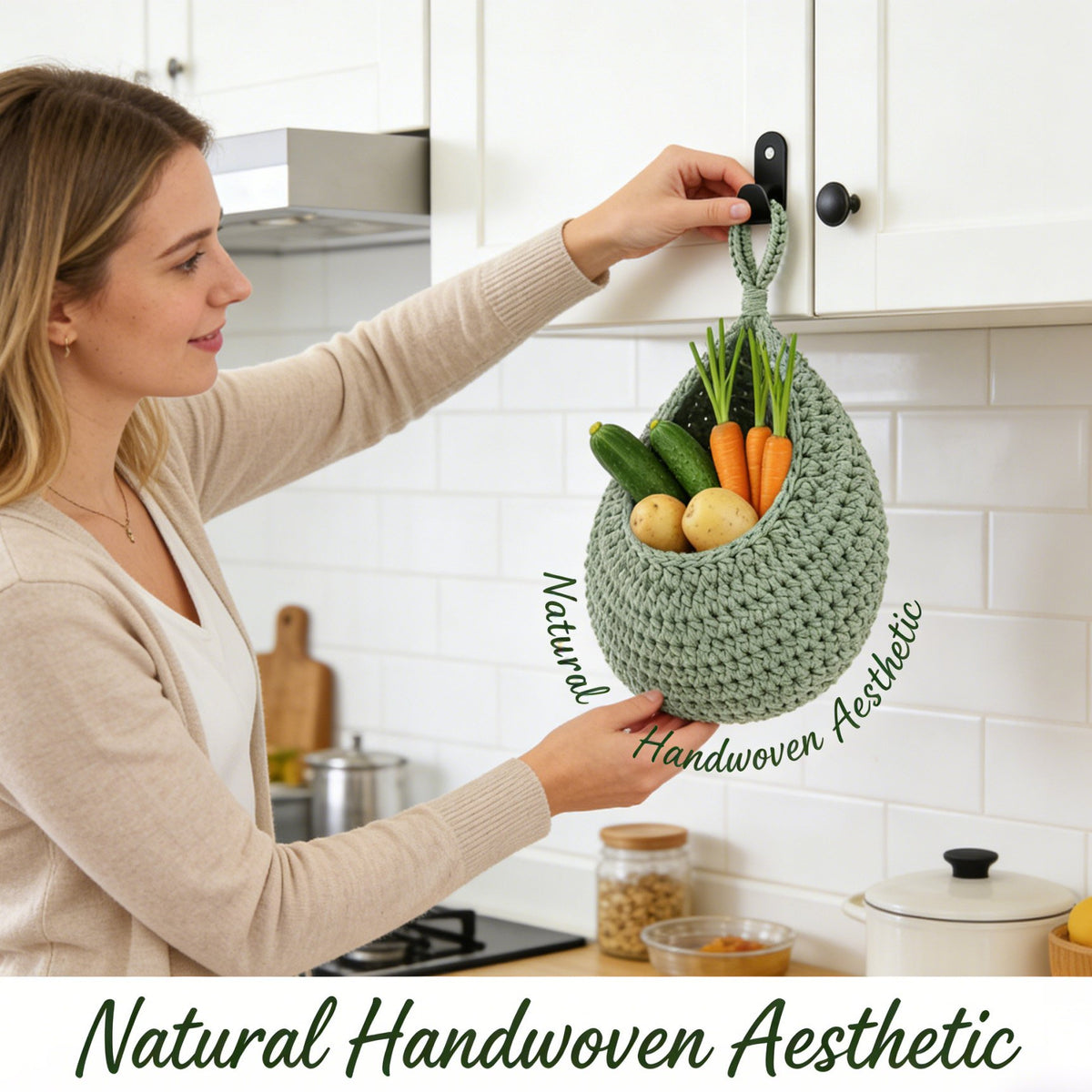 🔥 Holiday Celebration 50% OFF ✨-🍎 Hanging Fruit Basket for Space-Saving Kitchen Storage & Easy Organization ✨