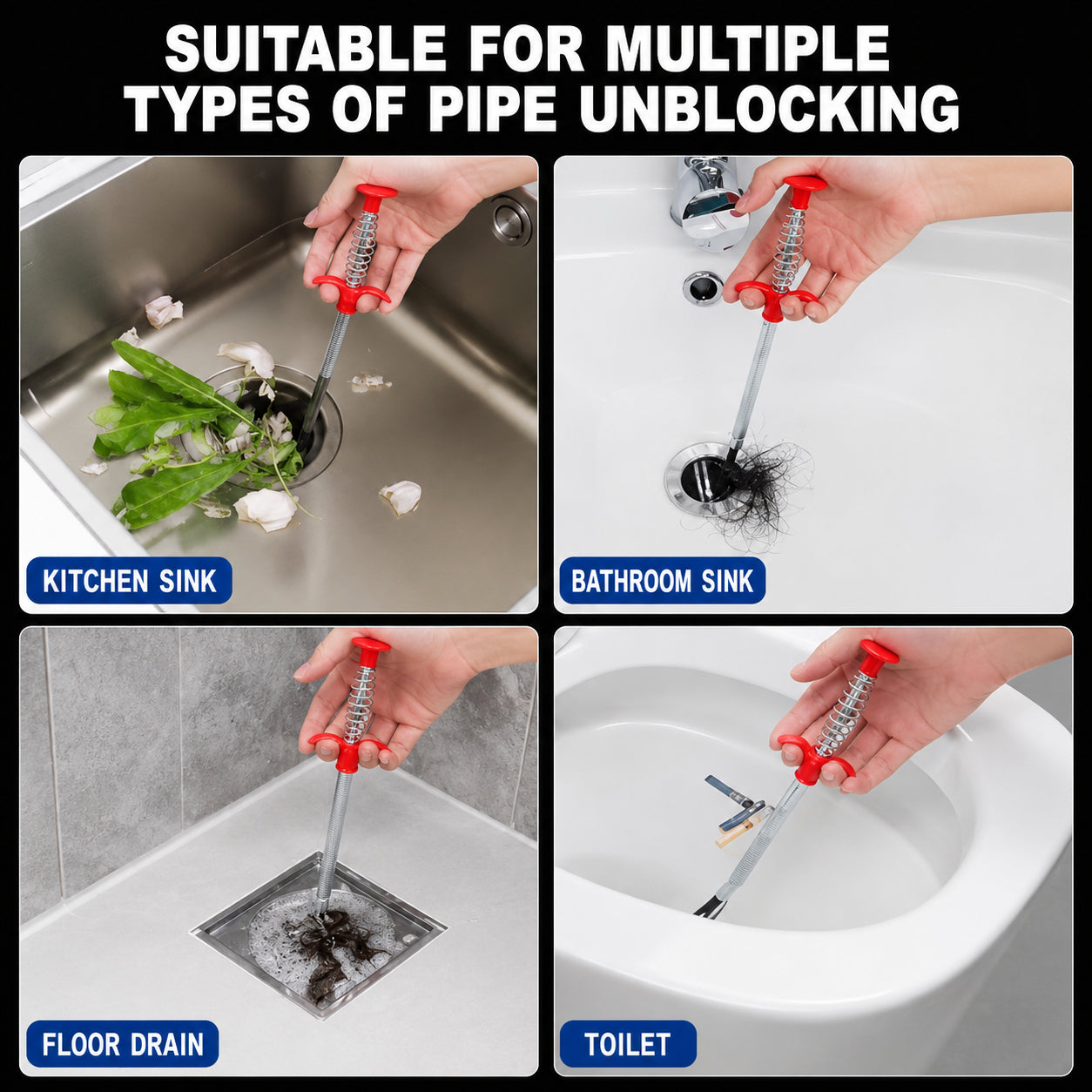 ⏰Last day Promotion 🔥🚿Professional Drain Clog Remover Tool – A Must-Have For Every Home