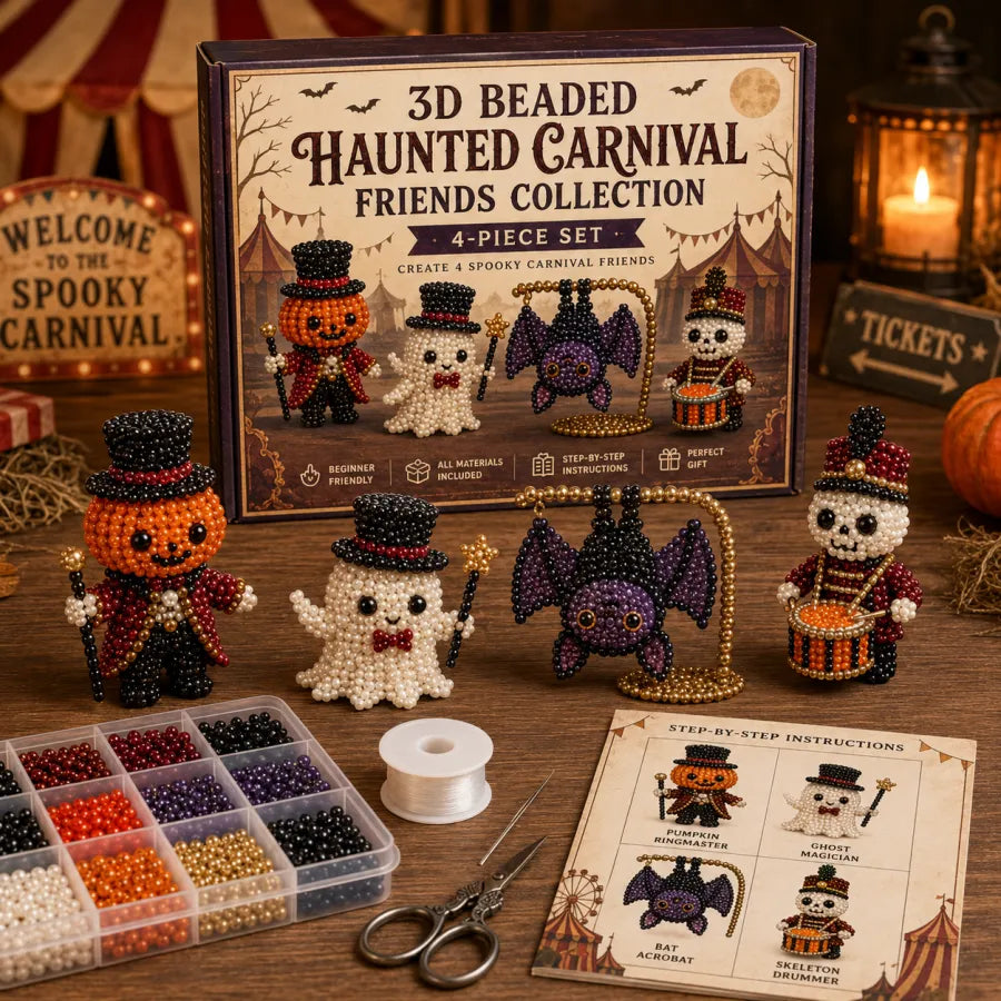 ⏰Last day Promotion 🔥-Halloween 3D Beaded Character Kit – 🎃Handmade Spooky Party Decorations