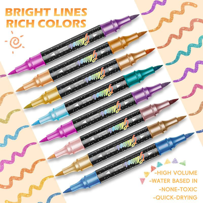⏰Last day Promotion 🔥-🎨 24/48/72/96 Color Glitter Markers for Endless Creative Fun ✨