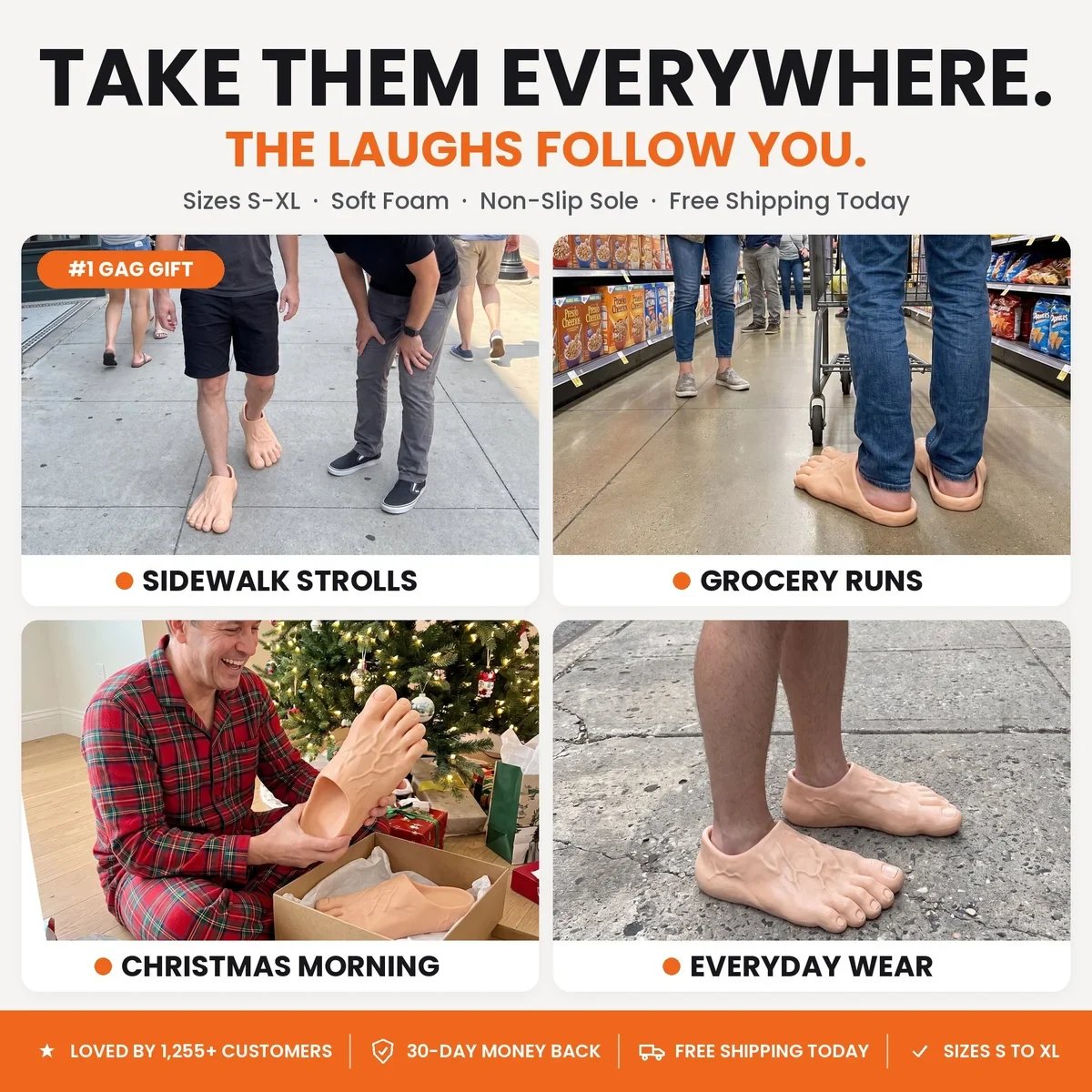 🔥Last Day 49% OFF – The Big Toe Energy Slides – Realistic Giant Foot Slippers