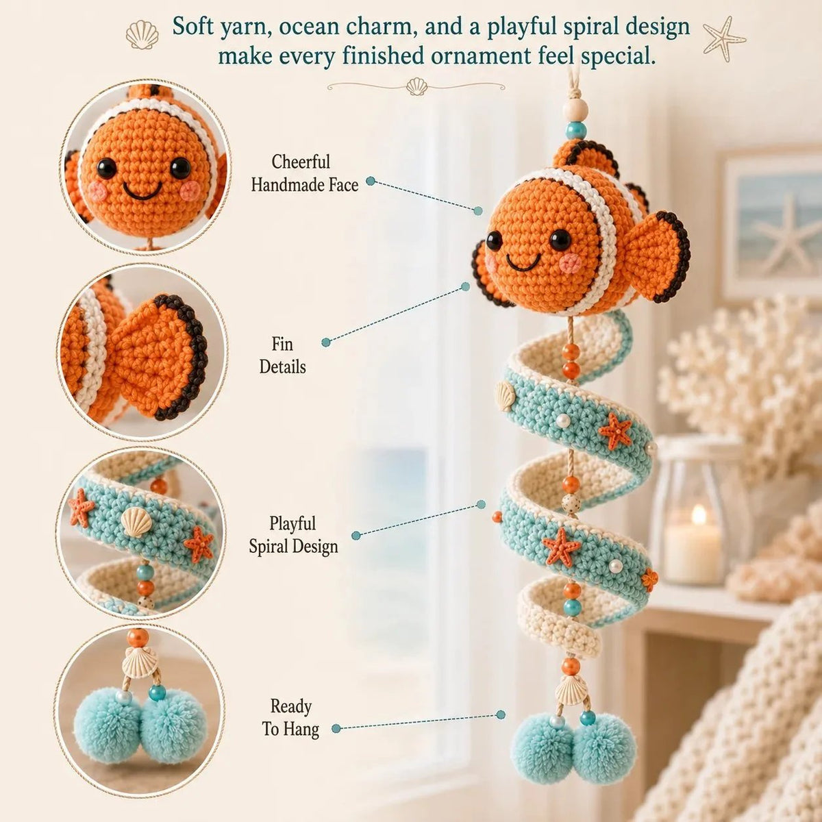 💕 Last Day 50% OFF✨-🌊Ocean Animal Crochet Kit with All Tools & Easy Step-by-Step Guide 🐋