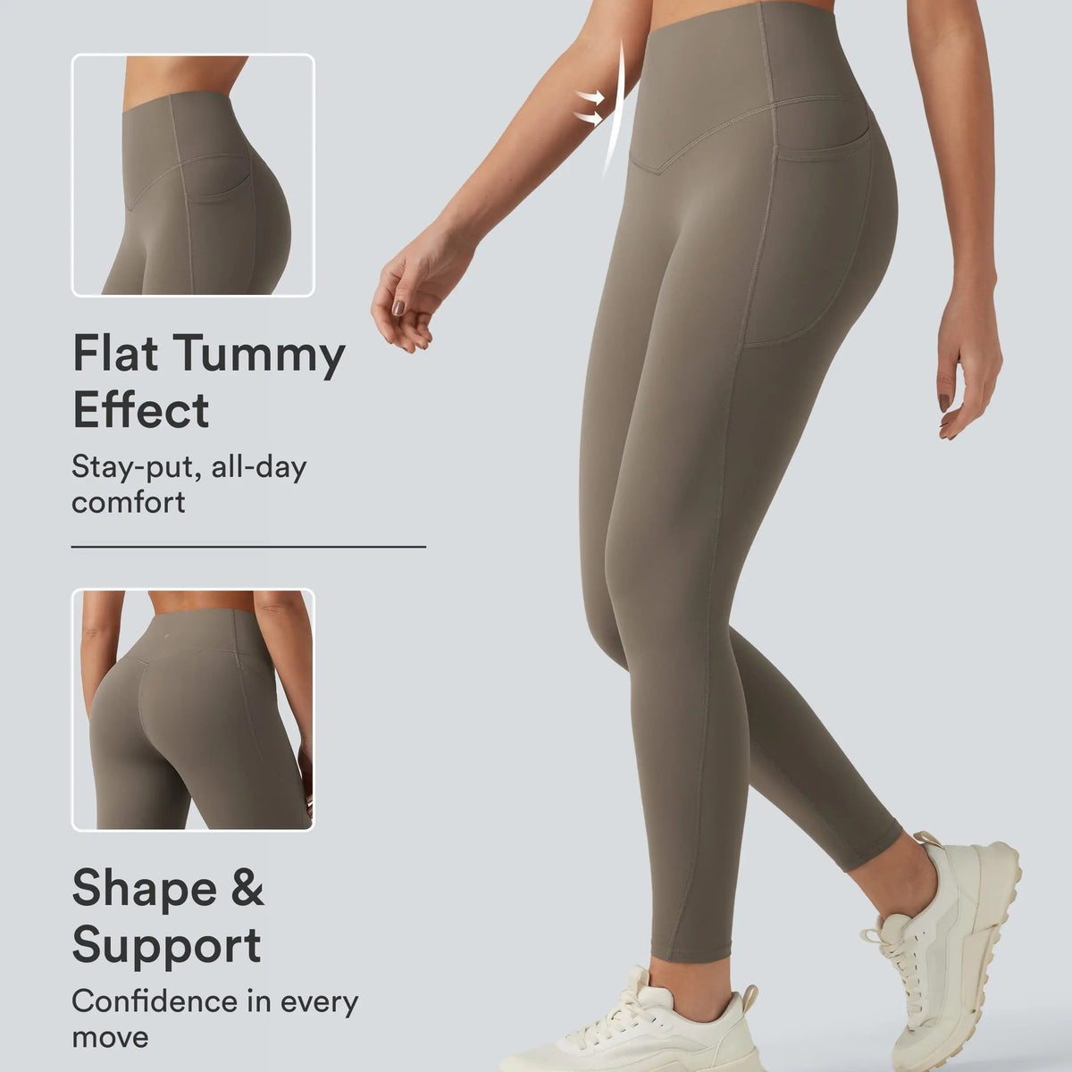 ⏰Last day Promotion 🔥-🔥 High-Waisted Tummy Control Leggings with Pockets for a Sculpted Look ✨