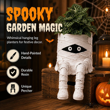 🪴 Last Day 50% OFF✨-🧙‍♀️Whimsical Halloween Hanging Leg Planter for Fun  🌵