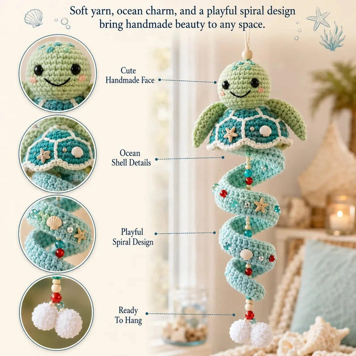 💕 Last Day 50% OFF✨-🌊Ocean Animal Crochet Kit with All Tools & Easy Step-by-Step Guide 🐋