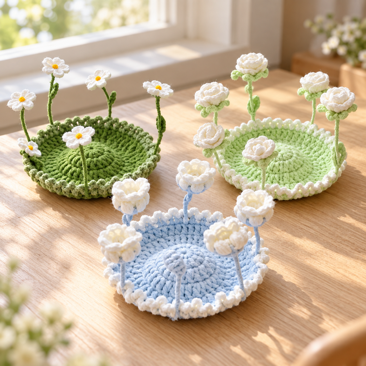 🌸 Blooming Crochet Coaster