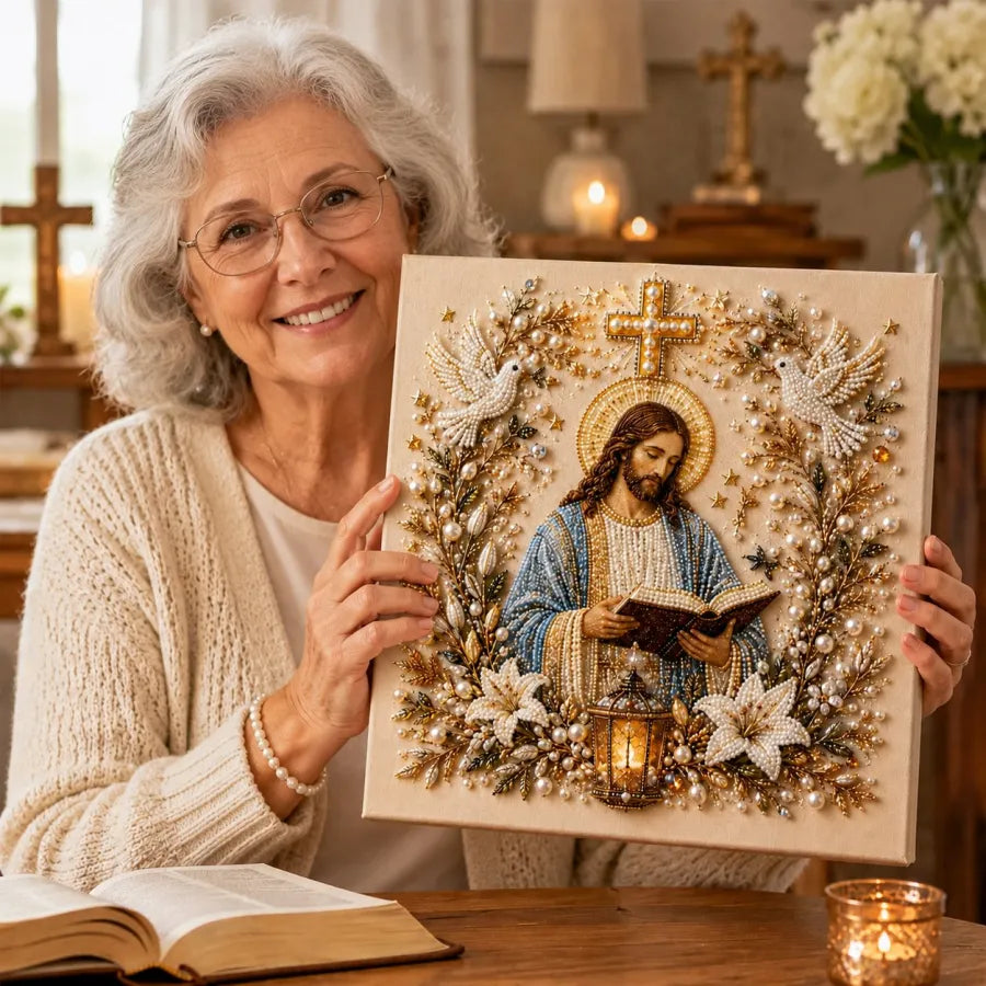 🔥 Last Day 75% OFF – ✝️DIY Jesus Pearl Art Kit – Faith-Inspired 3D Beaded Christian Wall Artwork