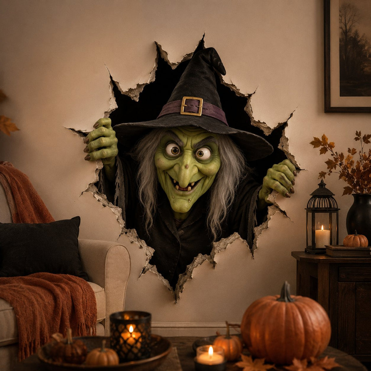 🧙‍♀️ Holiday Celebration 50% OFF 🎃-👻Halloween Break-In 3D Wall Decals for Spooky, Realistic & Fun  🎃
