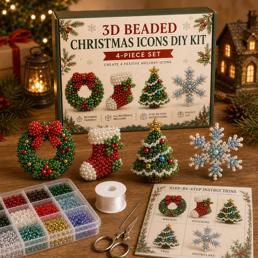 🔥Last Day 60% OFF -🎄Christmas Beaded DIY Ornament Kit – ✨3D Handmade Holiday Decorations & Creative Craft Set