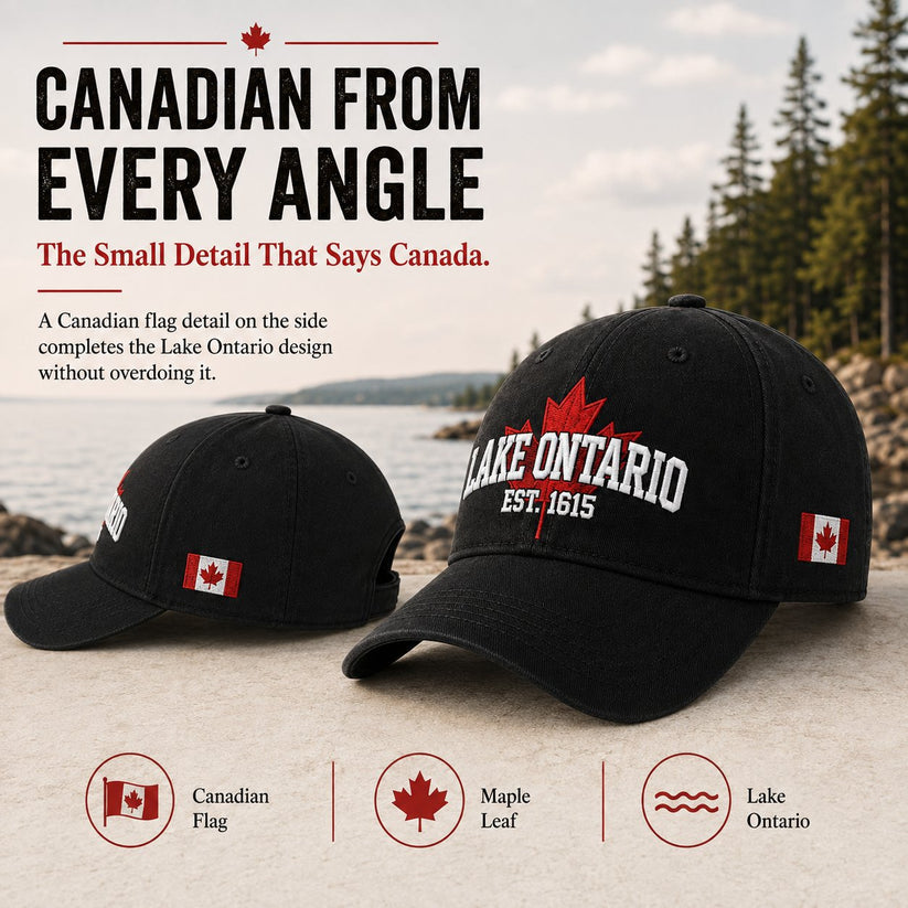 🔥 Last Day 50% OFF✨-🧢Lake Ontario Forever Embroidered Cotton Cap for Timeless Heritage Style 🌊✨