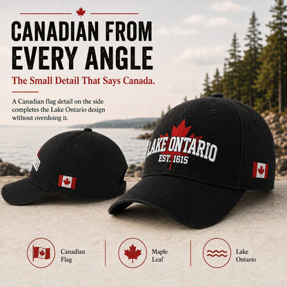 🔥 Last Day 50% OFF✨-🧢Lake Ontario Forever Embroidered Cotton Cap for Timeless Heritage Style 🌊✨