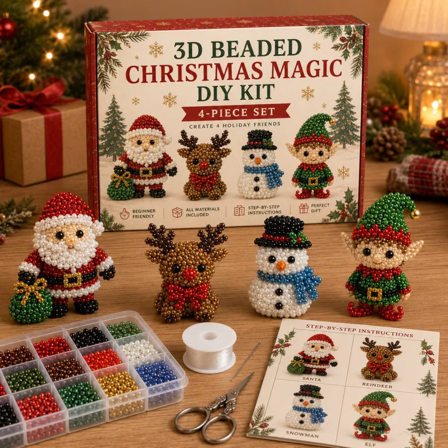🔥Last Day 60% OFF -🎄Christmas Beaded DIY Ornament Kit – ✨3D Handmade Holiday Decorations & Creative Craft Set