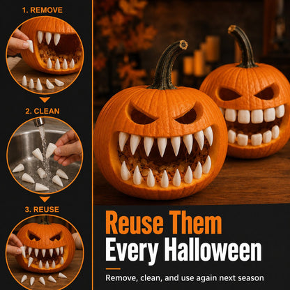 🦷Last day Promotion 🔥-🎃Monster Grin Pumpkin Decorating Kit for Fun 3D Jack-O’-Lantern Designs & Spooky Halloween Decor 🦷