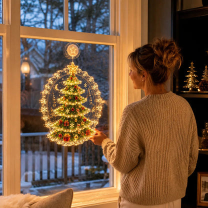 🔥 Last Day 50% OFF✨-🎄Lighted Christmas Window Decor with Warm LEDs🪟