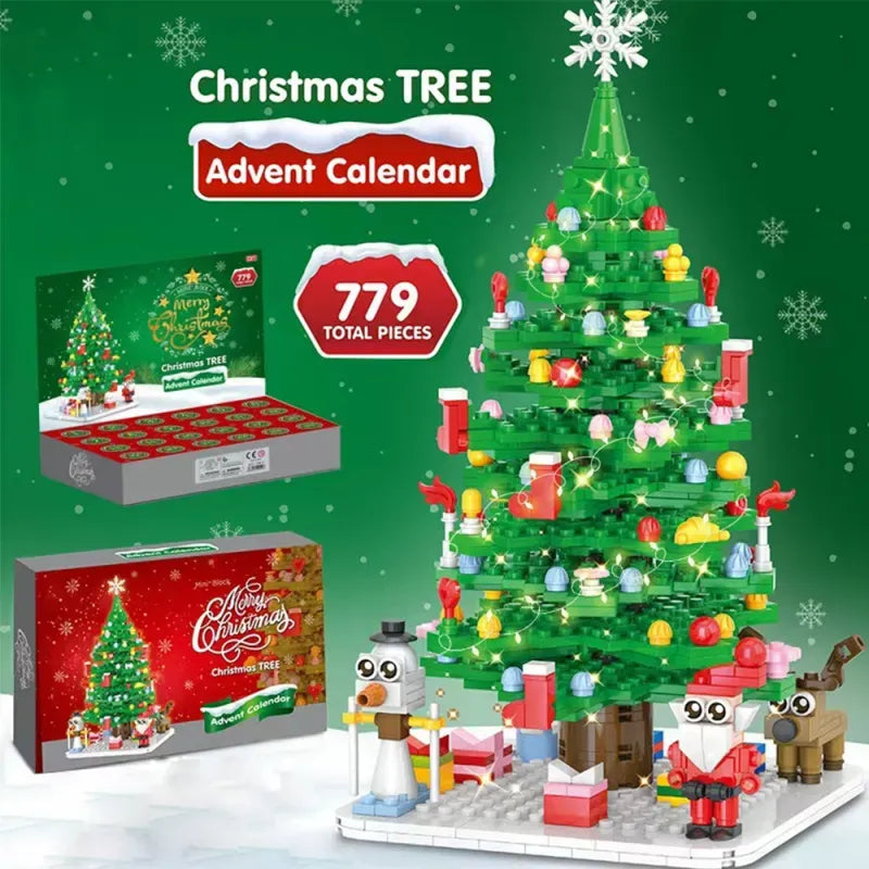⏰Last day Promotion 🔥-🎄 DIY Christmas Countdown Building Block Set with Daily Surprise Blind Boxes 🎁