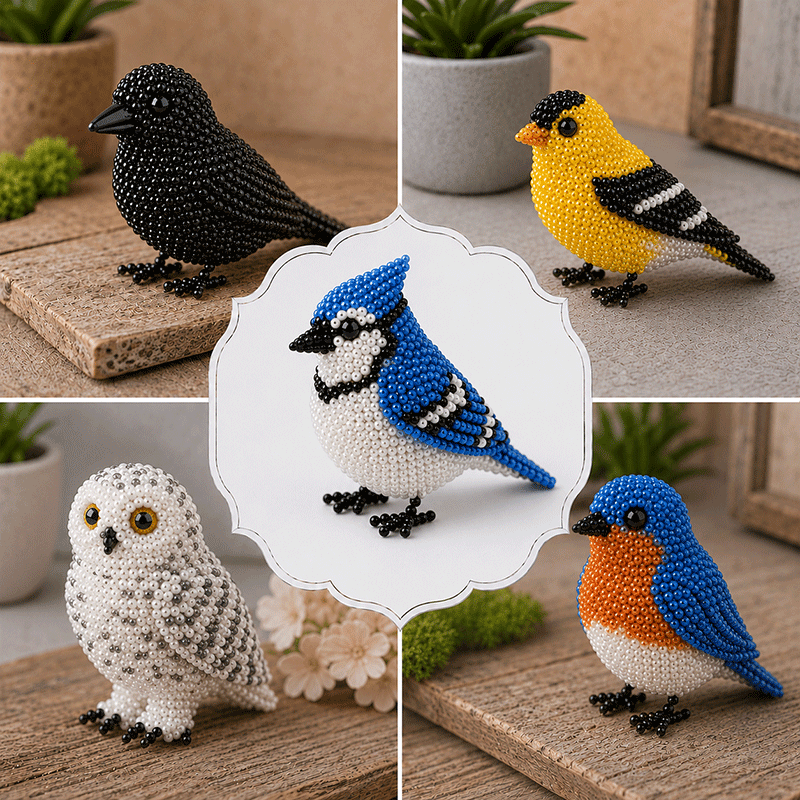 ⏰Last day Promotion 🔥-🦩✨ DIY Bird Beading Kit Create Beautiful Handmade Art 💎🌸