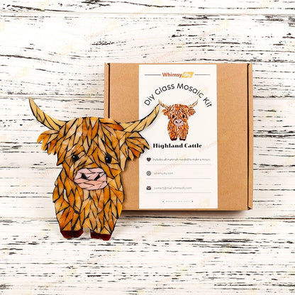 Whimsy DIY Highland Cow Glass Mosaic Kit Puzzles