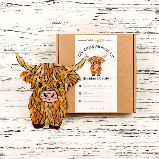 Whimsy DIY Highland Cow Glass Mosaic Kit Puzzles