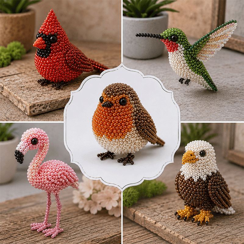 ⏰Last day Promotion 🔥-🦩✨ DIY Bird Beading Kit Create Beautiful Handmade Art 💎🌸