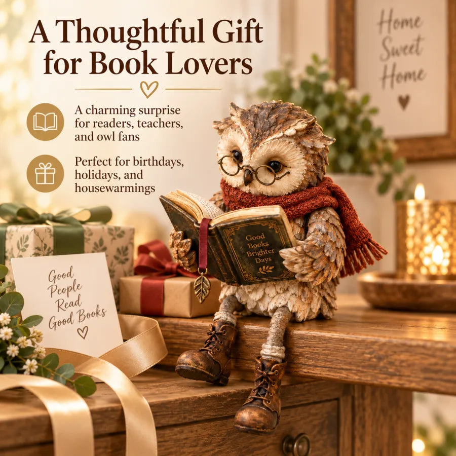 ⏰ Limited Time 50% OFF ⚡ -🦉 Reading Owl Figurine