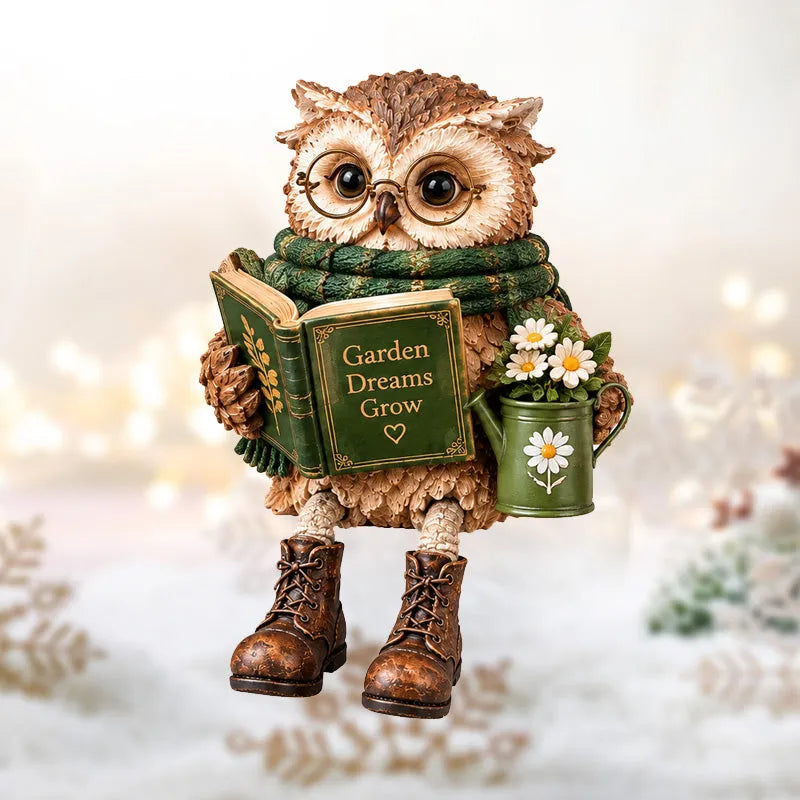 🍂 Holiday Celebration 50% OFF ✨-🦉Heartwarming Reading Owl Figurine for Cozy Book Lover Decor 📚