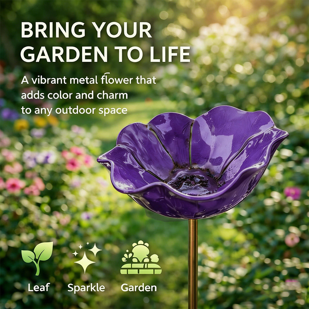 🌸 Handmade Metal Flower Garden Stake – Charming Outdoor Garden Decor