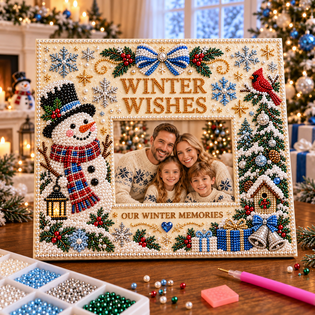 🔥Limited time 49% OFF -🎄❤️ DIY Christmas Pearl Art Photo Frame – Create Memories Together