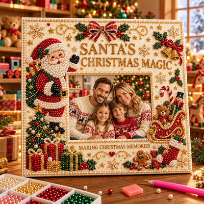 🔥Limited time 49% OFF -🎄❤️ DIY Christmas Pearl Art Photo Frame – Create Memories Together