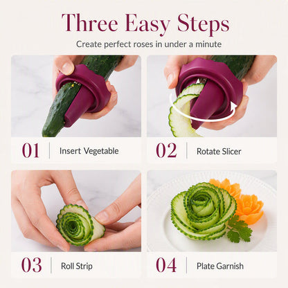 🌹 50% OFF + BUY 1 GET 2 FREE! 🥕 Manual Vegetable Spiralizer & Rose Flower Curler