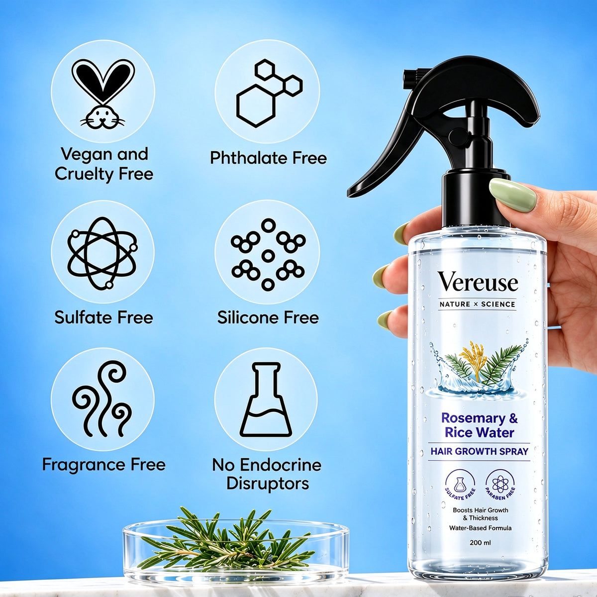 💧 Holiday Celebration 50% OFF ✨-Nourish Your Hair with Rosemary & Rice Water Spray ✨