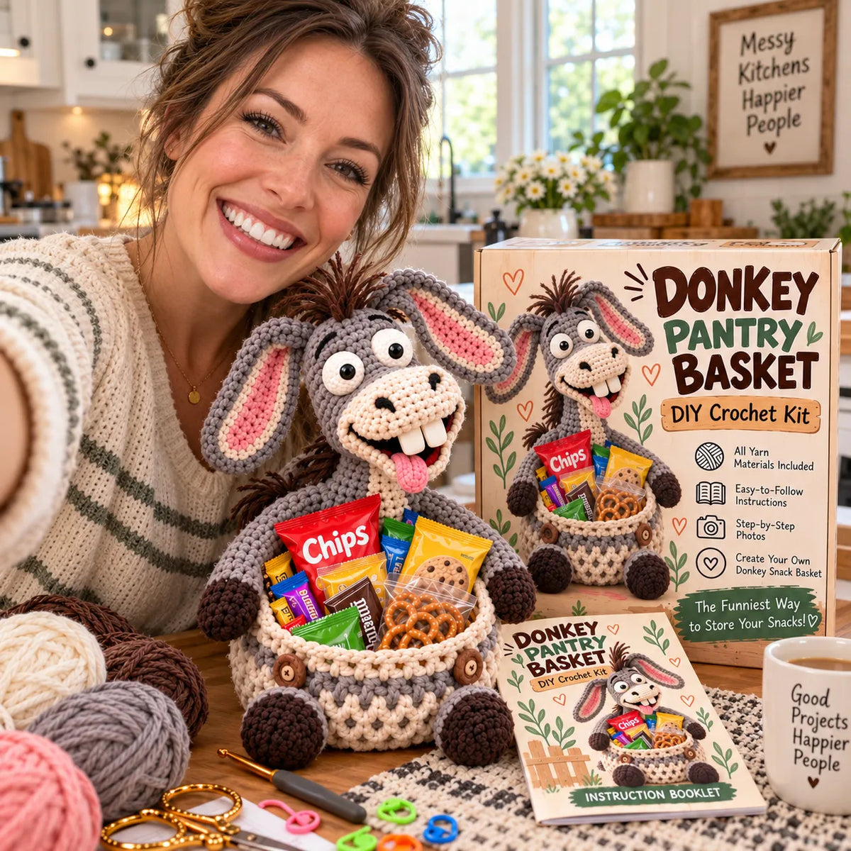 🧶 Holiday Celebration 50% OFF ✨-😂Funny Crochet Animal Snack Baskets for Cute Storage 🐻