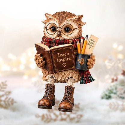 🍂 Holiday Celebration 50% OFF ✨-🦉Heartwarming Reading Owl Figurine for Cozy Book Lover Decor 📚